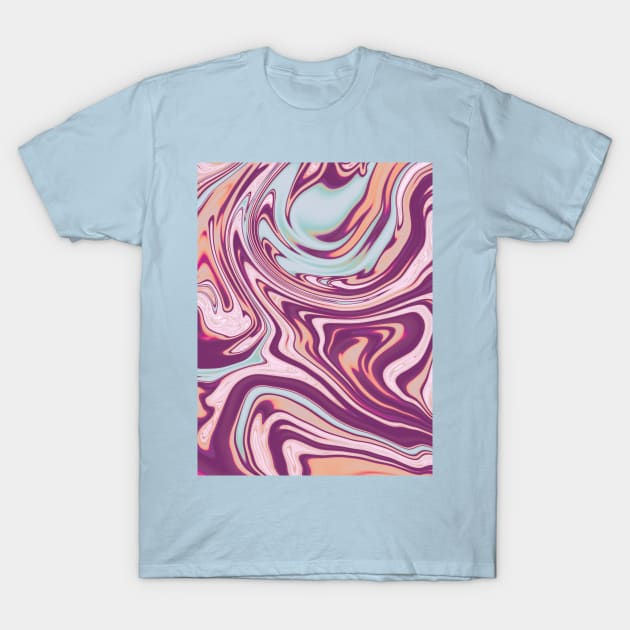 Groovy 70s Marbling Swirls 1 T-Shirt by lucybrownlane